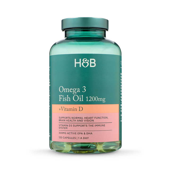 Holland & Barrett Omega 3 Fish Oil + D3 1200mg 120 Capsules